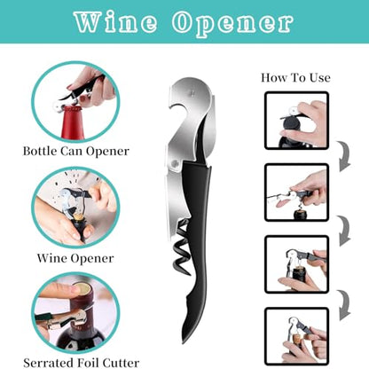 Bloss Jar Opener Can Opener Kitchen Grippers, Multi-use Lid Opener Set | Anti-skid Jar Openers for Weak hands, Seniors with Arthritis, Includes Non-slip Rubber Gripper Pad & Wine Opener, Blue - color: Blue-4pcs