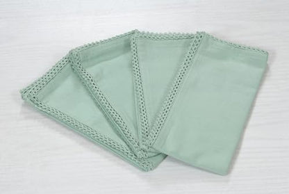 ACCENTHOME Teal Cloth Napkins Set of 6 18x18 inch Cotton Dinner Napkins - Washable Soft Premium Hotel Quality Reusable Napkins Perfect Table Napkins for Family Dinners, Weddings & Everyday Use | Cotton Linen Blend Napkins, Machine Wash On Gentle Cycle, Ec