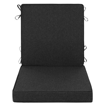 Outdoor Chair Cushions Set of 1, 18 x 16.5 Inch, Black | Water-Resistant, Fade-Resistant, Patio Furniture Dining Chair Seat Replacement with Mid Back, Ties Zipper, Removable Cover - color: Black, size: 18" x 16.5" 1 Pack