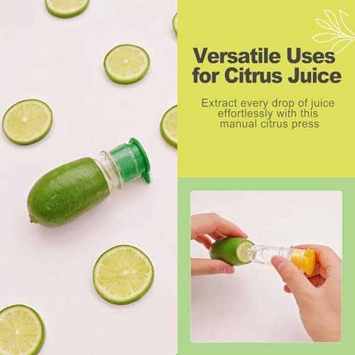 2 Pack Portable Lemon Squeezer Citrus Press Manual Handheld Juicer with Screw Cap Fruit Squeezer for Lime Orange Cocktails Bartender Kitchen Gadget Travel Size
