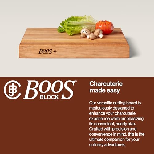 John Boos RA-Board Series Rectangular Wooden Maple Cutting Board 18”x12” – 2.25” Thick, 13-lb Reversible Butcher Block with Edge-Grain & Finger Grips – Made in the USA - color: Maple, size: 18"L x 12"W