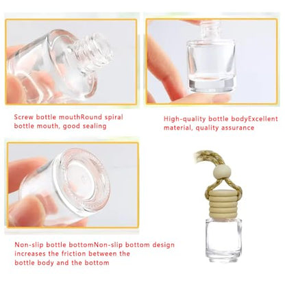 8ml 20pcs pack glass bottles for car reed diffuser perfumes (8ml, CYLINDRICAL) - color: CYLINDRICAL