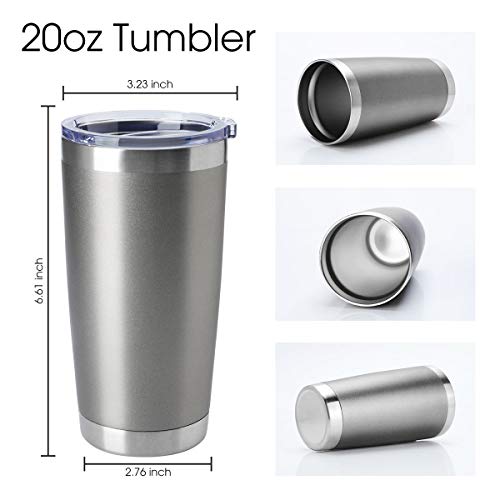 HASLE OUTFITTERS 20oz Tumblers Bulk Stainless Steel Cup with Lid Double Wall Vacuum Insulated Coffee Mug for Cold & Hot Drinks 1 Pack, Grey - color: Grey-A, size: 1 Count (Pack of 1)
