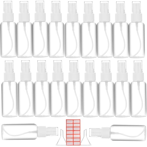 Spray Bottle, 2oz/50ml Small Plastic Fine Mist Spray Bottles, Mini Empty Travel Bottles with Funnels and Labels 20 Pack - size: 20pack-50ml-plastic