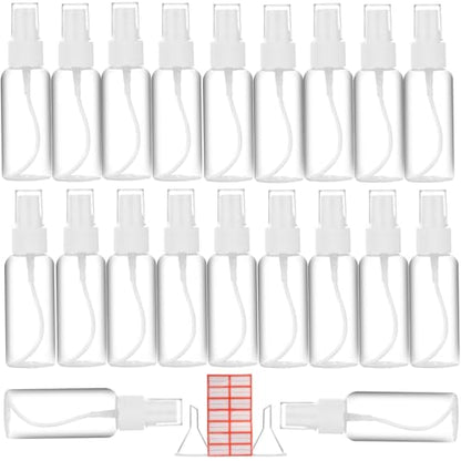 Spray Bottle, 2oz/50ml Small Plastic Fine Mist Spray Bottles, Mini Empty Travel Bottles with Funnels and Labels 20 Pack - size: 20pack-50ml-plastic