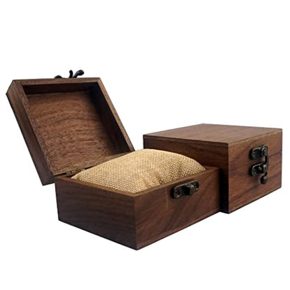 2PCS/PACK Walnut Wood Box for Crafts, Jewelry Box and Watch Box Wooden Keepsake Box Gift (Walnut Box-2PCS/PACK) - color: Walnut Box-2PCS/PACK