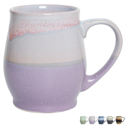 Bosmarlin Extra Large Ceramic Coffee Mug, 25 Oz, Dishwasher and Microwave Safe, Oversized Big Tea Cup for Office and Home, Reactive Glaze (Purple) - color: Purple
