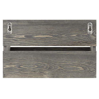 MyGift Rustic Gray Wood Entryway Hanging Mail and Key Holder for Wall, Decorative Letters Bills and Mail Sorter Organizer with 4 Hooks