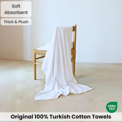 SALBAKOS Luxury 100% Turkish Cotton Bath Sheet 40x80 in (1-Piece, White) | Extra Large Jumbo Oversized Bathroom and Beach Towel, Super Soft Highly Absorbent Thick Premium Hotel Quality, Made in Turkey - color: White, size: Jumbo Bath Sheet