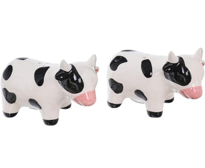 The Bridge Collection Country Cow Salt and Pepper Shakers | Hand-Painted Rustic Dairy Cows Farmhouse S&P Set for Functional Country Kitchen Decor