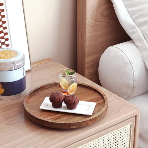 VERTORGAN Lazy Susan Bamboo Organizer for Kitchen,Cabinet(Small) | 360 Rotating Turntable,Spice Rack,Serving Tray,Pantry Vanity Organizer,Countertop Space-Saver - size: 8.6in