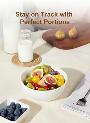 22 oz White Porcelain Bowls Set of 4 – Cereal, Soup, Rice, Oatmeal & Salad Bowls – Microwave & Dishwasher Safe, Stackable for Kitchen Use | Porcelain Bowls,Stackable, Microwave Dishwasher Safe,Cereal, Soup, Rice, Oatmeal & Salad Bowls,Kitchen Use - size: