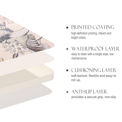 Vinyl Waterproof Placemats Set of 6 Rectangular,12"*17"-Murad A | Wipeable Beautiful Print Place Mats,Stain Resistant,Heat Resistant,Everyday Meals,Kitchen,Dinning,Holiday,Decor - color: Murad a
