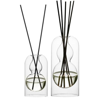 Reed Diffuser Bottles 2pcs/Set, Glass Gourd-Shaped Empty Diffuser Bottle with 15 Reed Sticks for DIY Aromatherapy, Home Fragrance Decor