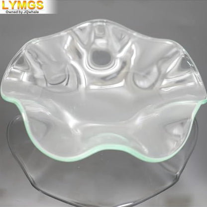 4.5" Replacement Flounces Oil Warmer Dish, 115mm Ruffle Edge Wax Melt Warmer Liner Glass Dish, Candle Warmer Bowl Plate Wax Tray for Scented Wax Aroma Therapy Lamp, 1 Pack
