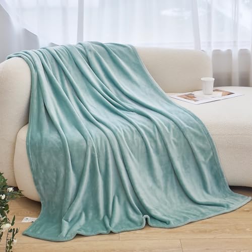 Twin Blanket for Bed, Flannel Fleece Blankets Warm Plush Cozy Blankets for Women, Fuzzy Soft Blanket for Sofa, Couch, Travel, Camping, 60" X 80", Sage Green - color: Sage Green, size: Twin