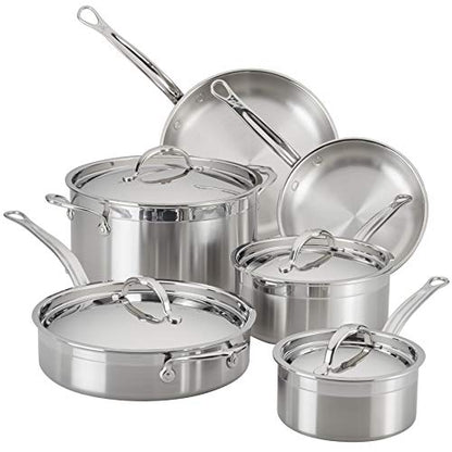Hestan - ProBond Collection - Professional Clad Stainless Steel 10-Piece Ultimate Cookware Set, Induction Cooktop Compatible - style: 10 Piece