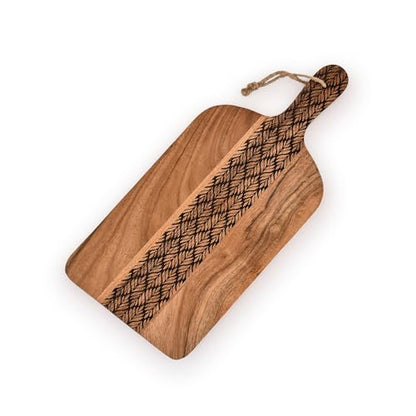 Kimona Cutting Board Acacia Wood Cutting Board with Handle for Meat, Cheese Board, Vegetables, Bread, Decorative Wooden Serving Board for Kitchen (15" X 7" X 0.75")