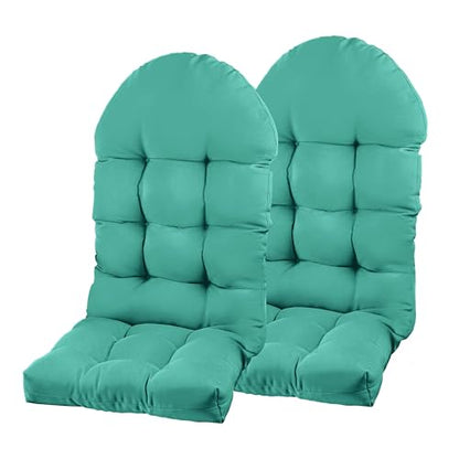 Adirondack Chair Cushion, Rocking Chair Cushion 44x19.4x4 inch, High Back Patio Cushions of Upper and Lower with Ties, Sunscreen and Fade-Resistant (Lake Blue, 2) - color: Lake Blue