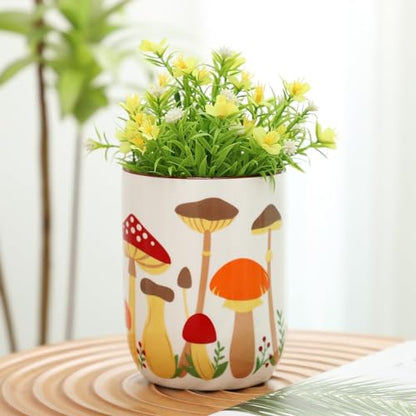 Nefelibata Mushroom Ceramic Utensil Holder Rustic Functional Utensil Crock | Kitchen Storage Decor Perfect for Storing Cooking Tools and Cutlery Keep Organized Large Crock for Countertops