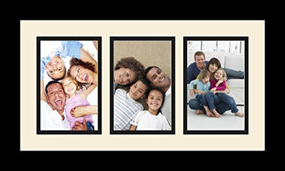 ArtToFrames Collage Photo Frame Single Mat with 3-4x6 Openings with Satin Black Frame and Black mat. - color: 3 - 4x6 - (2158), size: Black