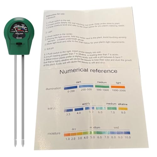 Soil Meters,Soil Test Kit, 3-in-1 Soil Moisture Tester, Soil PH Sunlight Meter for Plants Garden Lawn Farm Indoor Outdoor Use