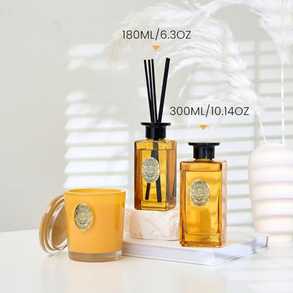 M&SENSE 6.3 oz Large Reed Diffuser Set | Neroli Noir Scent Oil Diffuser with Sticks | Hotel Collection Non-Toxic Essential Oil |for Bedroom Bathroom Living Room - color: Neroli Noir, size: 180ml