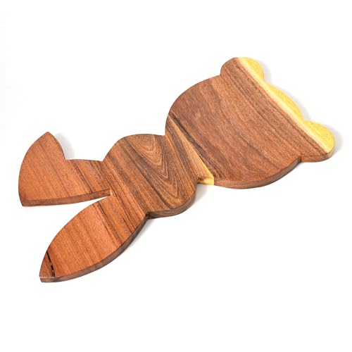 Sophia Art 100% Acacia Wooden Chopping Board, Butcher Block for Vegetables, Cafe and Restaurant, Serving Board,Charcuterie Board Cutting Board, Brown (Bunny Board, 15"L x 7"W) - color: Bunny Board, 15"L x 7"W