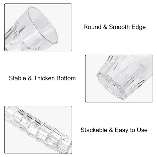 Plastic Drinking Glasses Set of 6, Unbreakable Water Tumbler, Acrylic Plastic Cups, Reusable Kids Drinking Cups for Children Kitchen Cocktail Picnic Party Juice Whiskey Wine (6pc-clear-160ml/5.4oz) - color: 6pc-clear-160ml/5.4oz