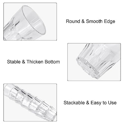 Plastic Drinking Glasses Set of 6, Unbreakable Water Tumbler, Acrylic Plastic Cups, Reusable Kids Drinking Cups for Children Kitchen Cocktail Picnic Party Juice Whiskey Wine (6pc-clear-160ml/5.4oz) - color: 6pc-clear-160ml/5.4oz