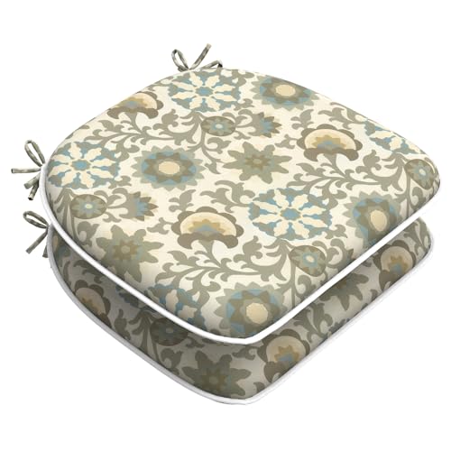 LVTXIII Outdoor Chair Cushions Set of 2, Patio Seat Cushions D16xW17 with Ties, Water Repellent Chair Pads for Patio Furniture Garden Use, Floral Symphony‌ - color: Floral Symphony‌, size: 2 Count (Pack of 1)