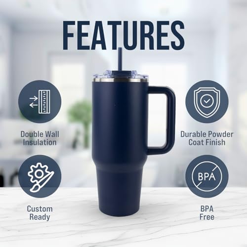 Hogg Big Swig 40oz Tumbler with Handle and Straw - Coastal Breeze, 40 oz Tumbler, Insulated Cup with Handle, 40oz Water Bottle with Straw, Thermal Cups, Leak Proof Lid, Travel Mugs, Stainless Steel - color: Coastal Breeze