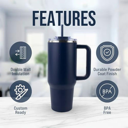 Hogg Big Swig 40oz Tumbler with Handle and Straw - Coastal Breeze, 40 oz Tumbler, Insulated Cup with Handle, 40oz Water Bottle with Straw, Thermal Cups, Leak Proof Lid, Travel Mugs, Stainless Steel - color: Coastal Breeze