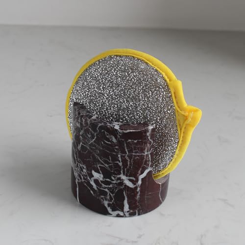 Natural Marble Travertine Sponge Holder for Kitchen Counter, Drying Rack, Sponge Caddy for Sink Organizer - Rosa Levanto Marble - color: Rosa Levanto Marble