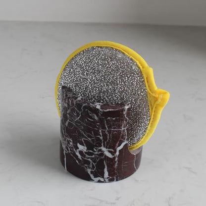 Natural Marble Travertine Sponge Holder for Kitchen Counter, Drying Rack, Sponge Caddy for Sink Organizer - Rosa Levanto Marble - color: Rosa Levanto Marble
