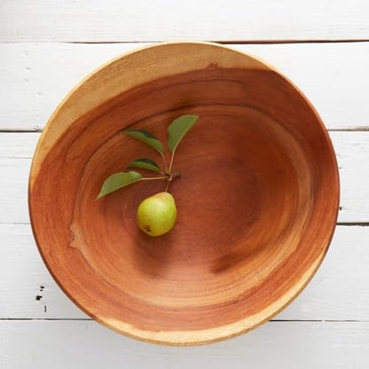 Rustic Wood Bowls for Serving Salads (Extra Large (15-16")) - size: Extra Large (15-16")