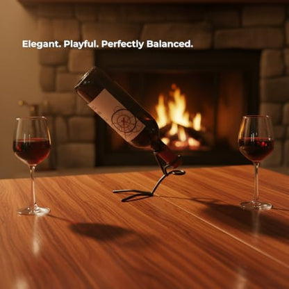 Fun 750ml Wine Bottle Stand, Metal Drinking Stickman Figure, Unique Wine Bottle Holder, Elegant Bottle Display