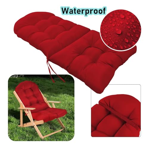 Yddsky Adirondack Chair Cushion, Rocking Cushions 44x19.4x4 inch, High Back Patio Recliner Cushion of Upper and Lower with Ties, Sunscreen and Fade-Resistant Red,2 - color: Red