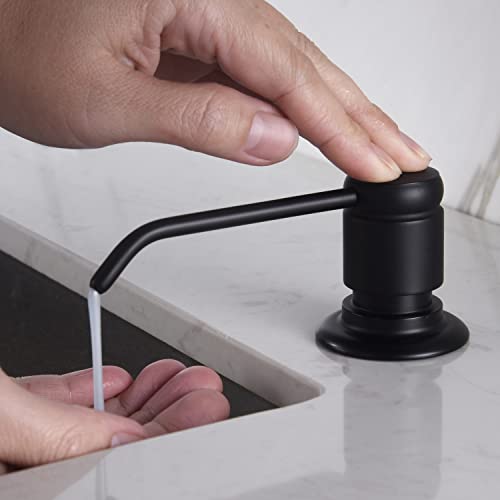 Gagal Soap Dispenser (Matte Black) and Extension Tube Kit for Kitchen Sink, Complete Brass Pump with 40" Silicone Tube Connect to The Bottle Directly, Say Goodbye to Frequent Refills - color: Matte Black