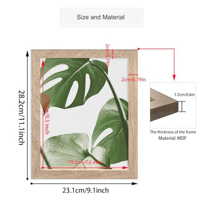 HoozGee Framed Botanical Wall Art Prints Set of 6 Tropical Leaves Plant Leaf Canvas Print Wall Decor Green Wall Art Posters Bedroom Living Room Decor (Tropical Leaf Art, 8"x10" FRAMED)