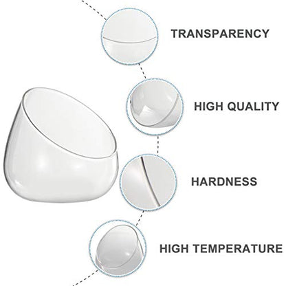 Cabilock Clear Slant Cut Bubble Bowl Glass Vase Bowl Round Globe Planter Terrarium Orb Candy Dish Fruit Jar Floral Container for Home Office Decor