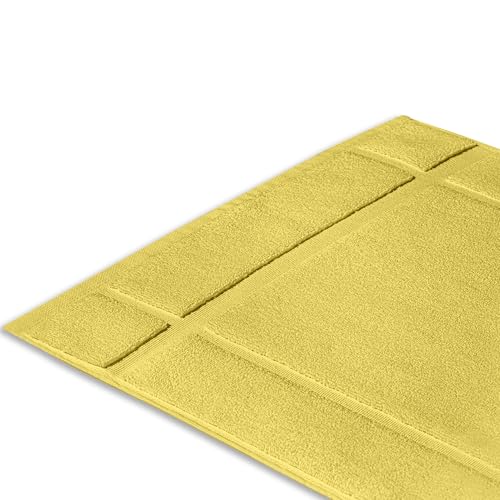 100% Cotton Bath Mat 24x17 Inches, 1350 GSM Thick Plush, Soft Absorbent, Oeko-Tex Certified, Durable Construction– Yellow - color: Yellow
