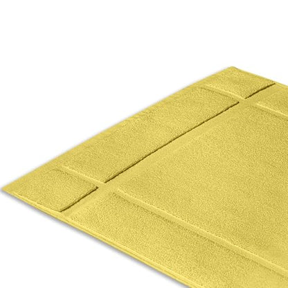 100% Cotton Bath Mat 24x17 Inches, 1350 GSM Thick Plush, Soft Absorbent, Oeko-Tex Certified, Durable Construction– Yellow - color: Yellow