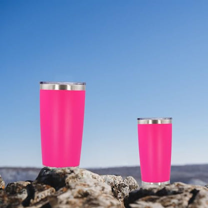 20oz Tumbler with Lid Stainless Steel Tumblers Insulated Mug Hot Pink 12P - color: Hot Pink