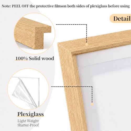 Shadow Box Frame 8"x 10" - 4 Pack Wood Deep Shadowbox with Glass Shadow Boxes Display Cases Suitable for Photos, Dried Flowers, DIY Crafts Medals Picture Frames for Wall Tabletop (Wood) - size: 8x10-4pcs-wood