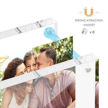 4x6 Acrylic Picture Frame Set of 6, 20mm Thick, Table Display | Double-Sided Transparent Magnetic Frameless Photo Frame, for Office or Home Decor, for Photos, Fits Home, Office - size: 4x6