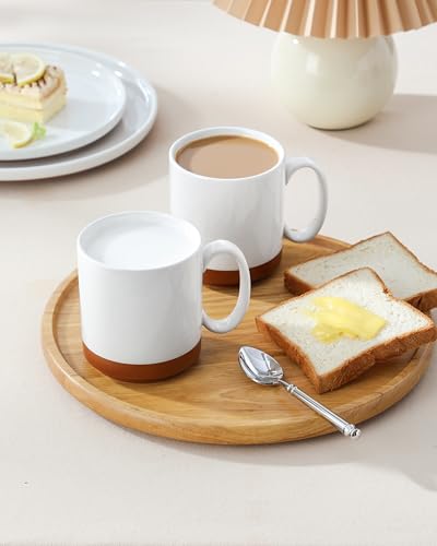 MALACASA 16oz Ceramic Coffee Mugs Set of 4, Stackable Coffee Cups with Straight-Sided Design, Mugs for Coffee, Latte, Tea, Hot Chocolate, Cappuccino and Cocoa, Microwave & Dishwasher Safe, Khaki White - color: Straight-Khaki White, size: 16 Oz