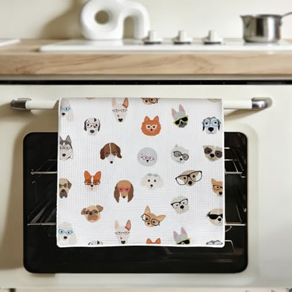 Cute Dog Kitchen Towels, Dog Lover Gifts Dish Towels for Kitchen, Highly Absorbent Hand Towel Tea Towel, 16 x 25 Inch Drying Towel Housewarming Gifts for Women Friends - color: Lm 343