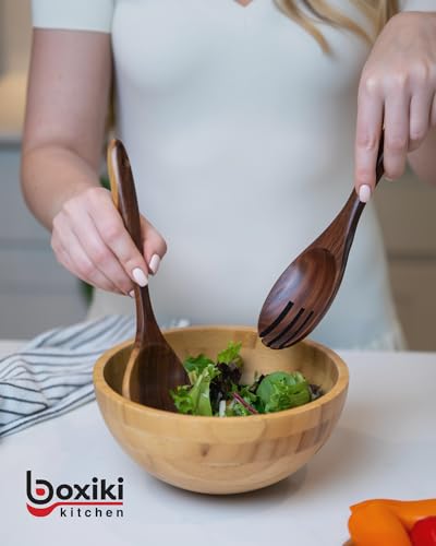 Luxury Teak Wood Utensil Set - Elegant 6-Piece Cooking Ensemble Including Spoons, Server, Scraper & Spatula - Expertly Crafted for Culinary Excellence - color: Luxury Teak Set