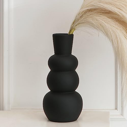 Black Ceramic Vase, Modern Matte Clay - color: F-black Tall Vase